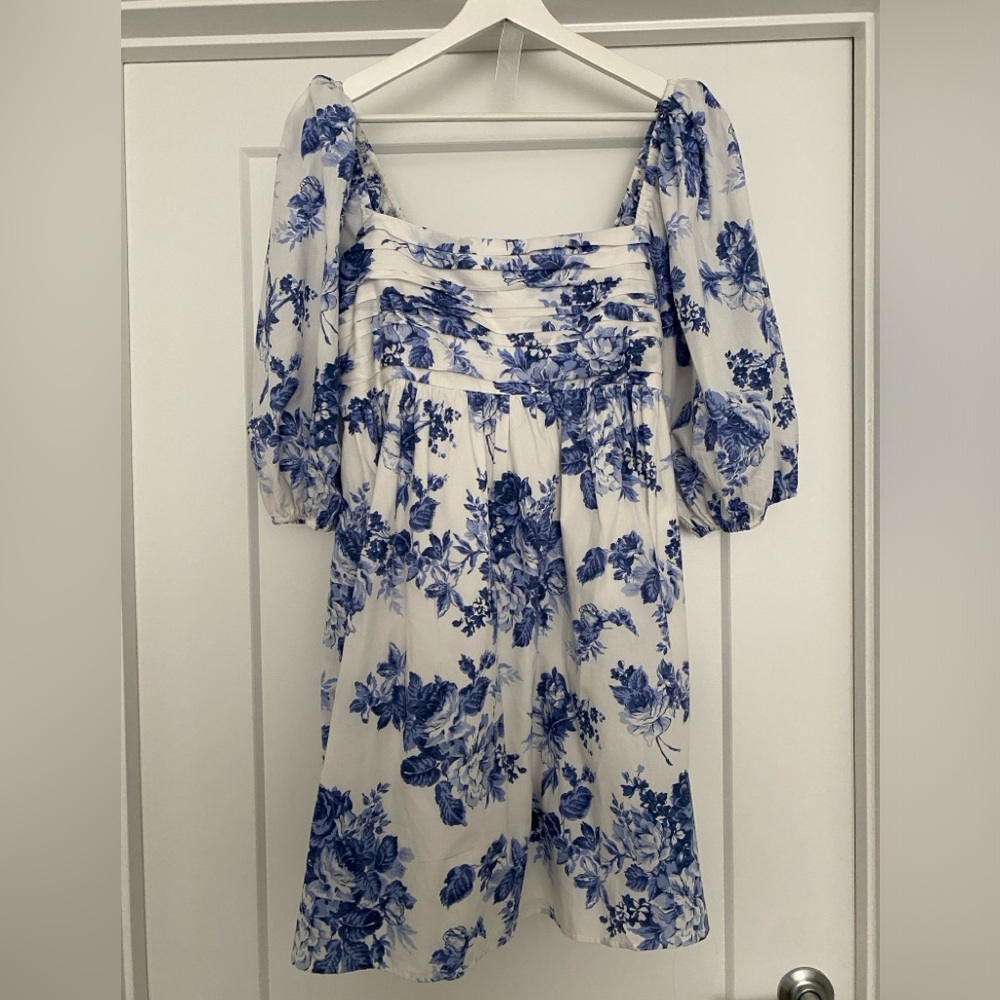 Abercrombie & Fitch Emerson Poplin Puff Sleeve Mini Dress